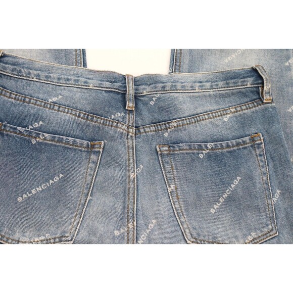 Vintage Balenciaga Denim Jeans Sz 30 Button Fly Y2K Straight Faded High Waist - Picture 10 of 16